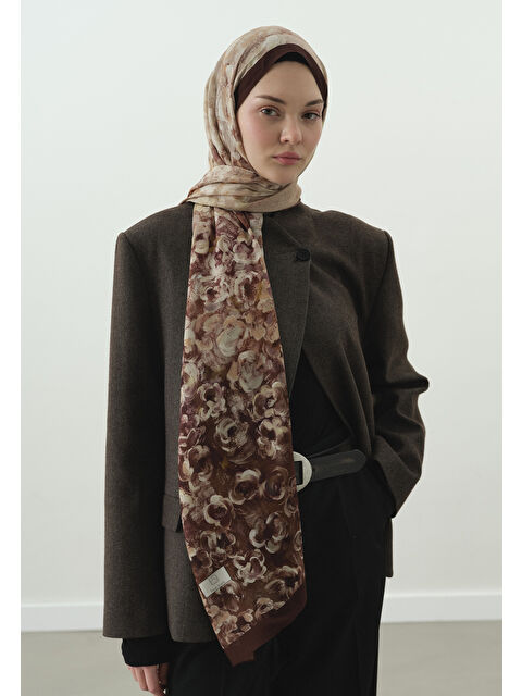 Fresh Scarfs PEARLIE DESENLİ PAMUK VİSKON ŞAL KİREMİT - S000514090-18657