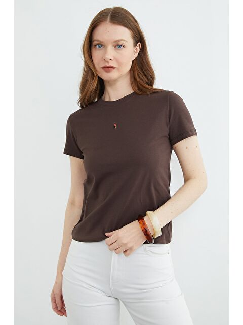 Fullamoda Anahtar Aksesuarlı Bisiklet Yaka Tişört - S000532491-19413