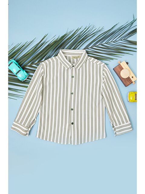 Fullamoda Çizgili Düğmeli Erkek Çocuk Gömlek - S000503307-18194