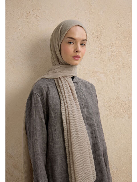 Fresh Scarfs Modal Krinkıl Şal Gümüş - S000420277-18105