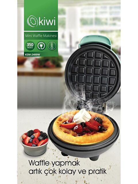 Kiwi MİNİ Ksm-2400W Yapışmaz Plakalı Waffle Makinesi Mavi - S000492726-1091