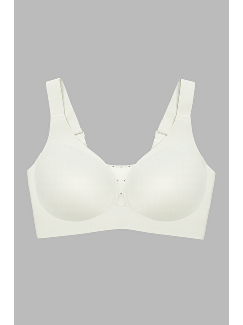 Cottonhill Seamless Bra - Balance | Krem Lazer Kesim Taşlı Dikişsiz Toparlayıcı Büyük Beden Kadın Sütyen