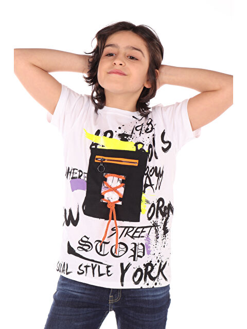 Toontoykids Erkek Çocuk Armalı Önü Yazı Baskılı Tişört - S000417865-20063