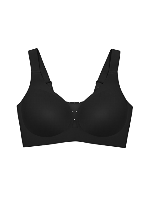 Cottonhill Seamless Bra - Balance | Siyah Lazer Kesim Taşlı Dikişsiz Toparlayıcı Büyük Beden Kadın Sütyen