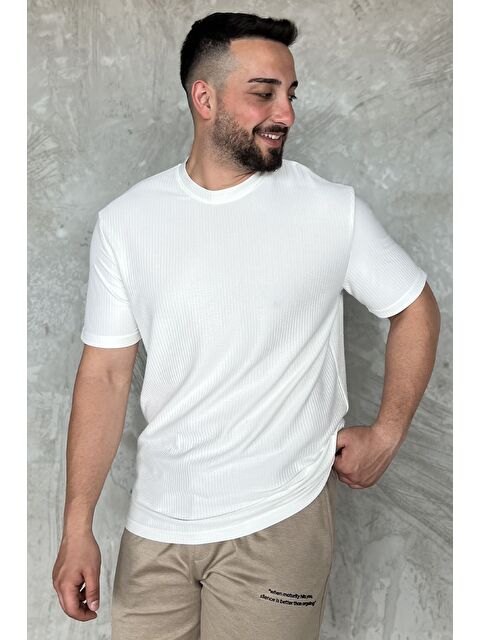 Mishar İtalia Kendinden Desenli Bisiklet Yaka Erkek Tişört - S000372931-19966