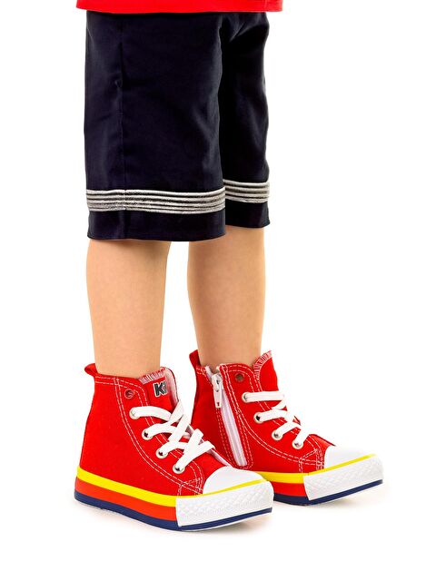 Kiko Kids Tinna Bağcıklı Erkek Bebek Boğazlı Keten Spor Ayakkabı - S000218665-20045