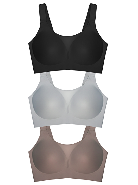 Cottonhill Seamless Bra - Forme | Lazer Kesim Dikişsiz Toparlayıcı Büyük Tüllü Beden Kadın Sütyen 3'Lü Paket-2