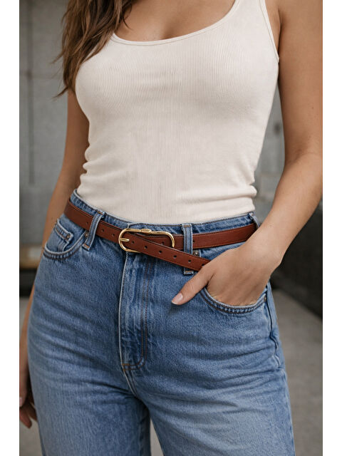 Luminos Butik Uzun Tokalı Kahve İnce Kadın Kemeri Ceket Kemeri, Gömlek Kemeri, Elbise Kemeri KMR003 KAHVERENGI - S000514099-37322