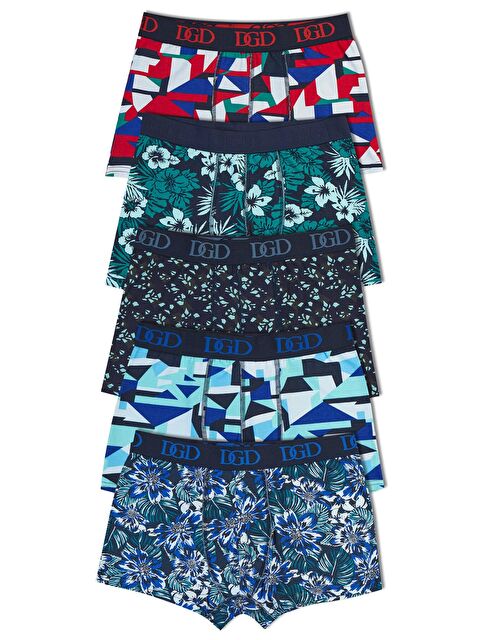 Hnx Pamuklu Desenli Erkek Şort 5'li - S000126948-23173