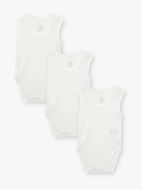 Luggi Baby Bisiklet Yaka Pamuklu Kız Bebek Jakarlı Çıtçıtlı Body 3'lü (Yenidoğan - 4 Yaş)