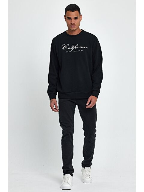 Süperlife Erkek Bisiklet Yaka Regular Fit 3 İplik Kalın California Baskılı Sweatshirt spr24sw28 - S000071942-19351