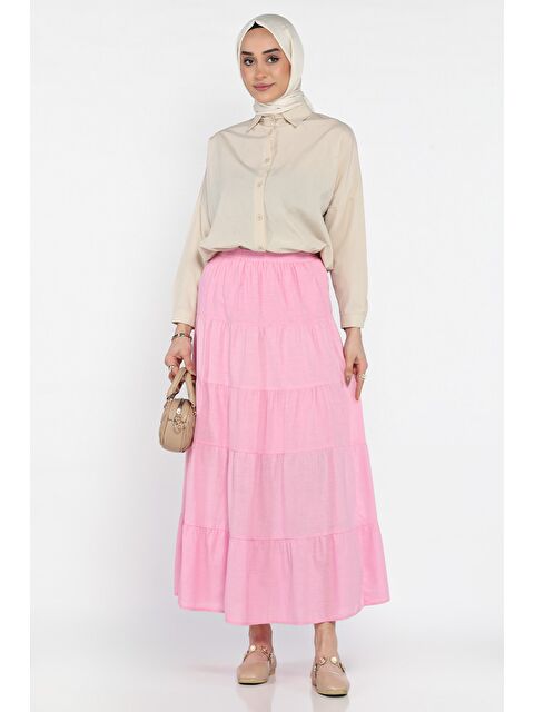 Julude Kadın Bel Lastikli Katlı Ve Pileli Tesettür Etek - S000373437-20024