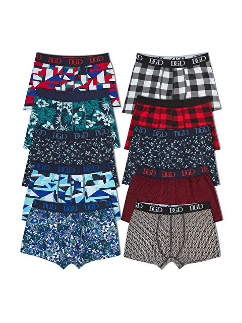 Hnx Pamuklu Desenli Erkek Şort 10'lu - S000126952-27074