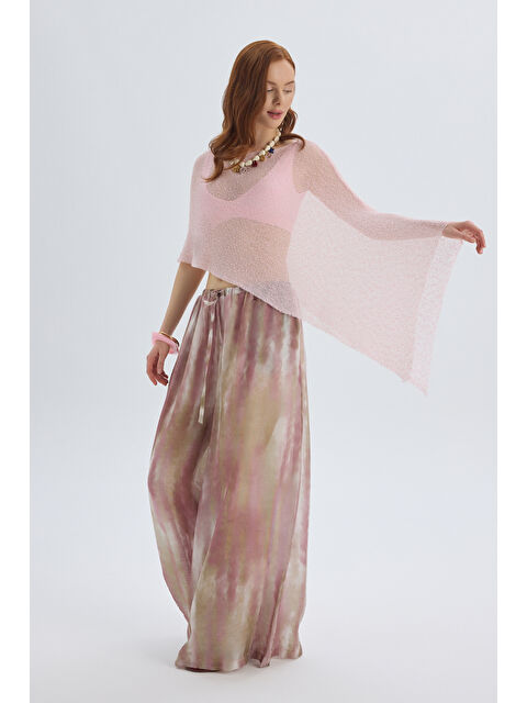 Mai Collection Soretta İnce Dökümlü Pembe Pantolon