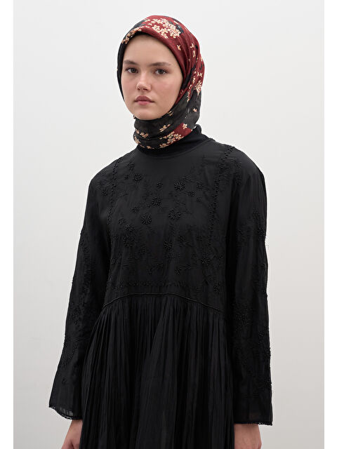 Fresh Scarfs Tıny Plumerıa Desen Pamuklu Viskon Eşarp Kırmızı - S000458584-20045