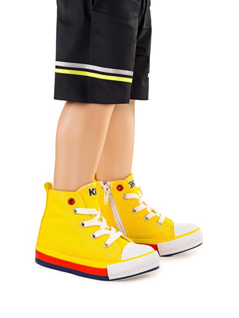 Kiko Kids Tinna Bağcıklı Erkek Bebek Boğazlı Keten Spor Ayakkabı - S000218665-20072