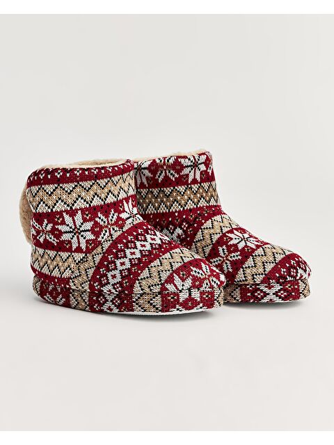 Chirpy NORP -  Desenli Kırmızı Kadın Panduf - S000327039-37328