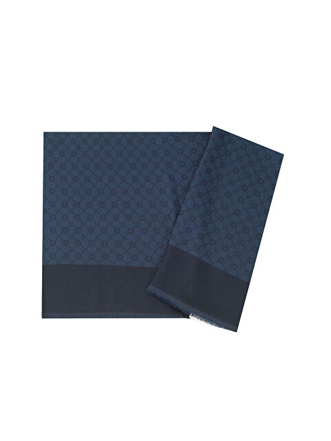 AKER Lacivert 75X190 CM 1090100 ELEGANCE MONOGRAM ŞAL - S000479521-21164