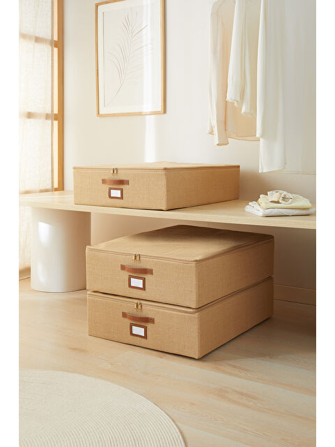 Ocean Home Textile 3'lü Büyük Boy Jüt Destekli Hurç Set 55 x 70 x 18 cm - S000399888-19928