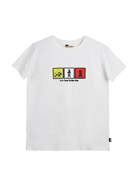 Bad Bear Entree Beyaz Baskılı Çocuk Tişört