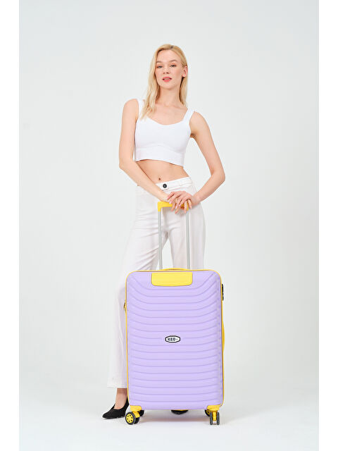 Keo Plus Orta Boy Lila-Sarı PP Valiz - S000401181-37366