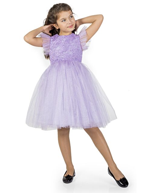 Mnk Baby & Kids Roza Dantel Tütü Kız Çocuk Abiye Elbise MNK0546 - S000390295-17878