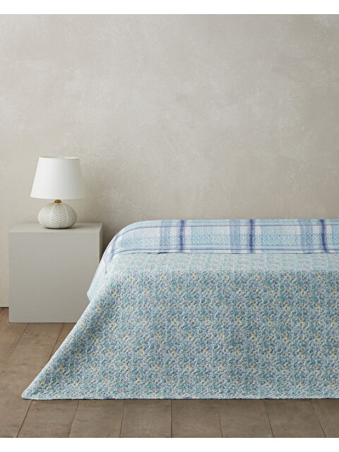 English Home Misty Flora King Size Çok Amaçlı Örtü 220x240 cm Açık Mavi - S000530864-17437