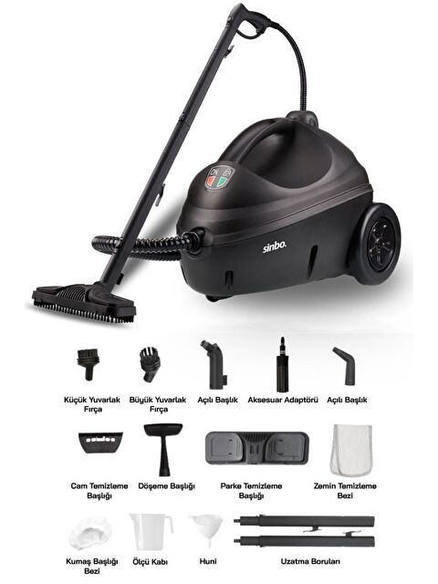 Sinbo SSC-6423 Çok Fonksiyonlu Buharlı Temizlik Makinası - Buharlı Temizleyici - SİYAH - S000492737-19351