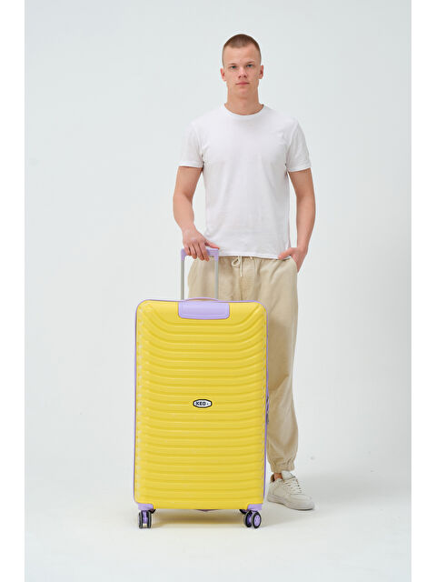 Keo Plus Büyük Boy Sarı-Lila PP Valiz - S000401183-2527