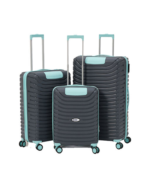 Keo Plus 3’lü Set Füme-Turkuaz  PP Valiz - S000401201-37486