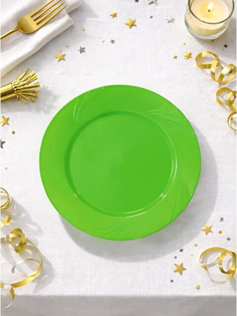 Parti Adresi Lüks Plastik Mika Tabak Parti Tabağı Yeşil 6'lı 23 Cm - S000530873-18194