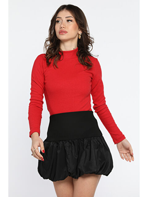 Gülseli Yarım Balıkçı Yaka Fitilli Body Bluz - S000314341-20045