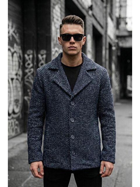 Oksit Kruvaze Düğmeli Dar Kesim Ekose Dokulu Astarsız Erkek Ceket - S000492739-21164