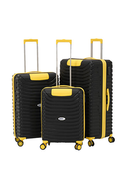 Keo Plus 3’lü Set Siyah-Sarı PP Valiz - S000401201-37446