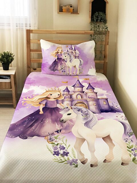 Evmila Masal Prensesi Desenli Çocuk Tek Kişilik Pike Takımı 160x220 cm - S000164089-23173
