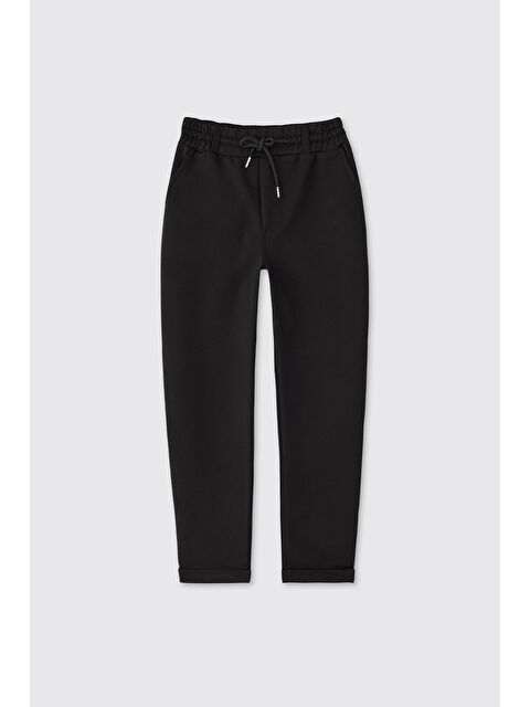 Panço Kız Çocuk Siyah Örme Pantolon