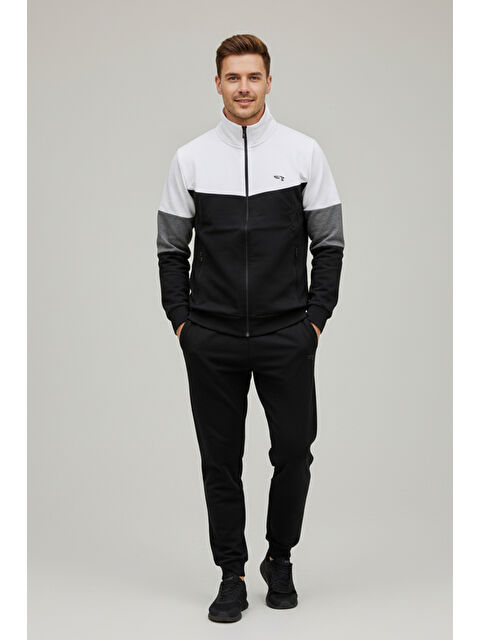 Remsa Erkek Pamuklu Fermuarlı Eşofman Takımı 8023 Siyah - S000492740-19351