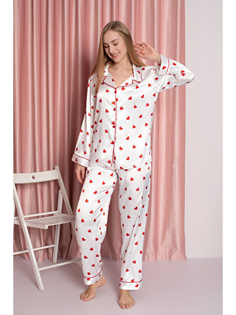 NBB Krem Saten Pijama Takımı