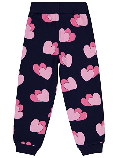 Civil Girls Renkli Kalp Baskılı 2-5 Yaş Eşofman Altı - Lacivert 2-3 Yaş - S000485076-21164