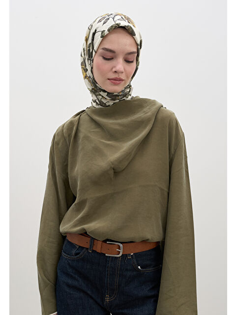 Fresh Scarfs Gısele Desen Pamuklu Viskon Eşarp Bej - S000458586-19928