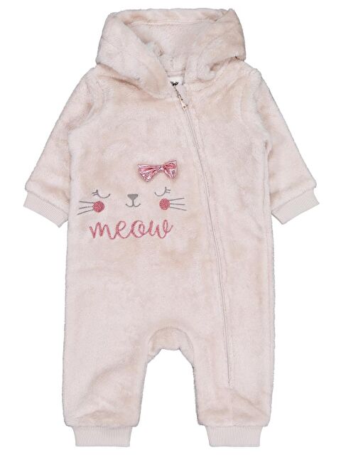 Civil Baby Fiyonk Meow Nakışlı 6-18 Ay Tulum - Bej 18-24 Ay - S000211493-25636