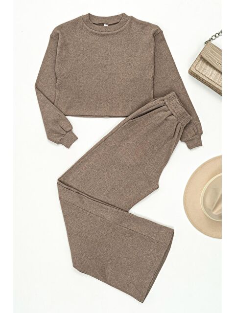 For You Moda Crop Cepli Kahve Pantolon Takım - S000147400-26423