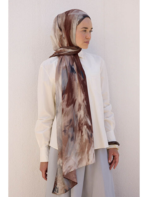 QEF Deluxe Summer Şal Gray Coffee - S000395908-37320