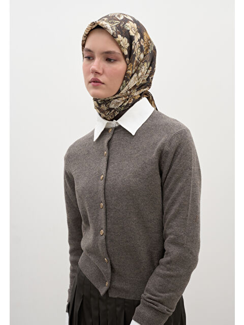 Fresh Scarfs Judıth Desen Pamuklu Viskon Eşarp Kahve - S000458588-28102
