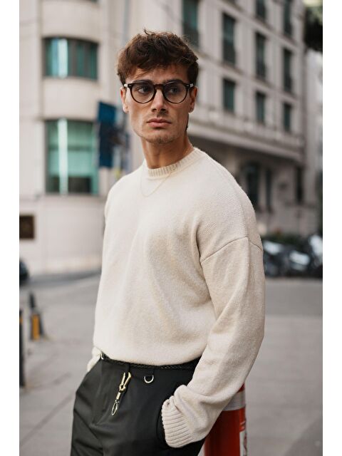 Abluka Online Erkek Oversize Yumuşak Dokulu Kazak Taş - S000334020-25636