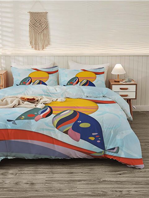 Evmila Baskılı,Desenli Çift Kişilik Nevresim Takımı (ÇARŞAFSIZ) 200x220 cm - S000244380-23173