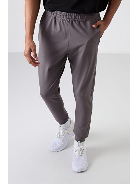 Tommylife Koyu Gri Pamuk Yumuşak Dokulu Standart Fit Nakışlı  Eşofman Alt - 82133 - S000197490-29351