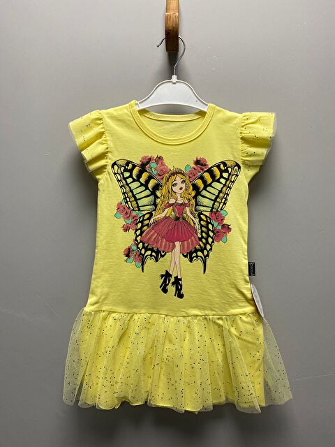 Mnk Baby & Kids Melek Kız Penye Tütülü Yazlık Elbise MNK0413 - S000397005-20072