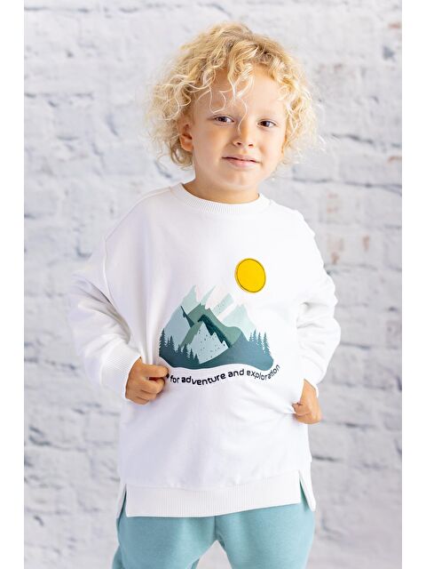 ZEYLAND Erkek Çocuk Baskı Nakış Detaylı Sweatshirt - Skasar - S000316043-19965