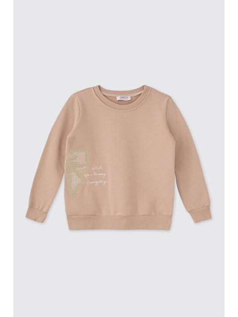 Panço Kız Çocuk Taş Sweatshirt